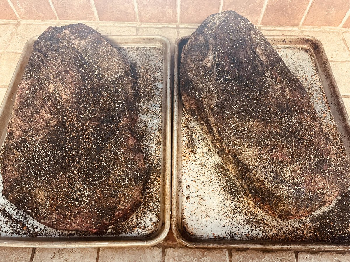 greggdurham's tweet photo. Did a couple of briskets for a friend yesterday.  I let them rest, wrapped in foil, and put them in the freezer. I think he will be happy when he thaws them out! Marbling was out of this World! #bbq. #texasbbq #brisket https://t.co/x6VAgYqbAl
