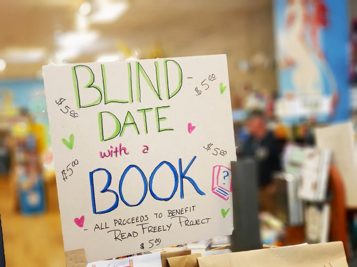 rdbooks's tweet photo. Tired of judging books by their cover? Want to take a chance while supporting a great cause? Pick a $5 blind date with a book to adopt! All proceeds go to this year's #ReadFreelyProject 📚! We'll be doing this the last Saturday of the month all summer 🌟
https://t.co/EteGiVneEc https://t.co/5mgHLsBR1Z