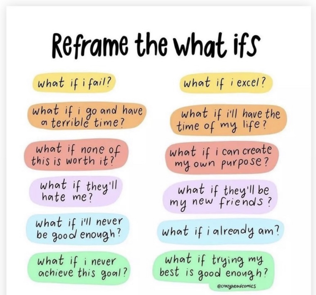 Change those 'What if' questions! #JoyTrain #Joy #SelfLove #Anxiety #MentalHealth #Mindfulness #Quote RT @EvolvePink