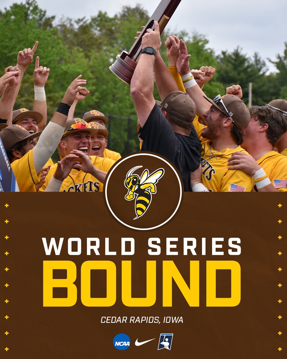 Baldwin Wallace Athletics (@bwathletics) on Twitter photo The Yellow Jackets are headed to the 2022 NCAA Division III Baseball Championships!!!!!!! ๐๐๐
<a href="/BWUBaseball/">BW Baseball</a> | <a href="/d3baseball/">D3baseball</a> | <a href="/NCAADIII/">NCAA Division III</a> The Yellow Jackets are headed to the 2022 NCAA Division III Baseball Championships!!!!!!! ๐๐๐
<a href="/BWUBaseball/">BW Baseball</a> | <a href="/d3baseball/">D3baseball</a> | <a href="/NCAADIII/">NCAA Division III</a>