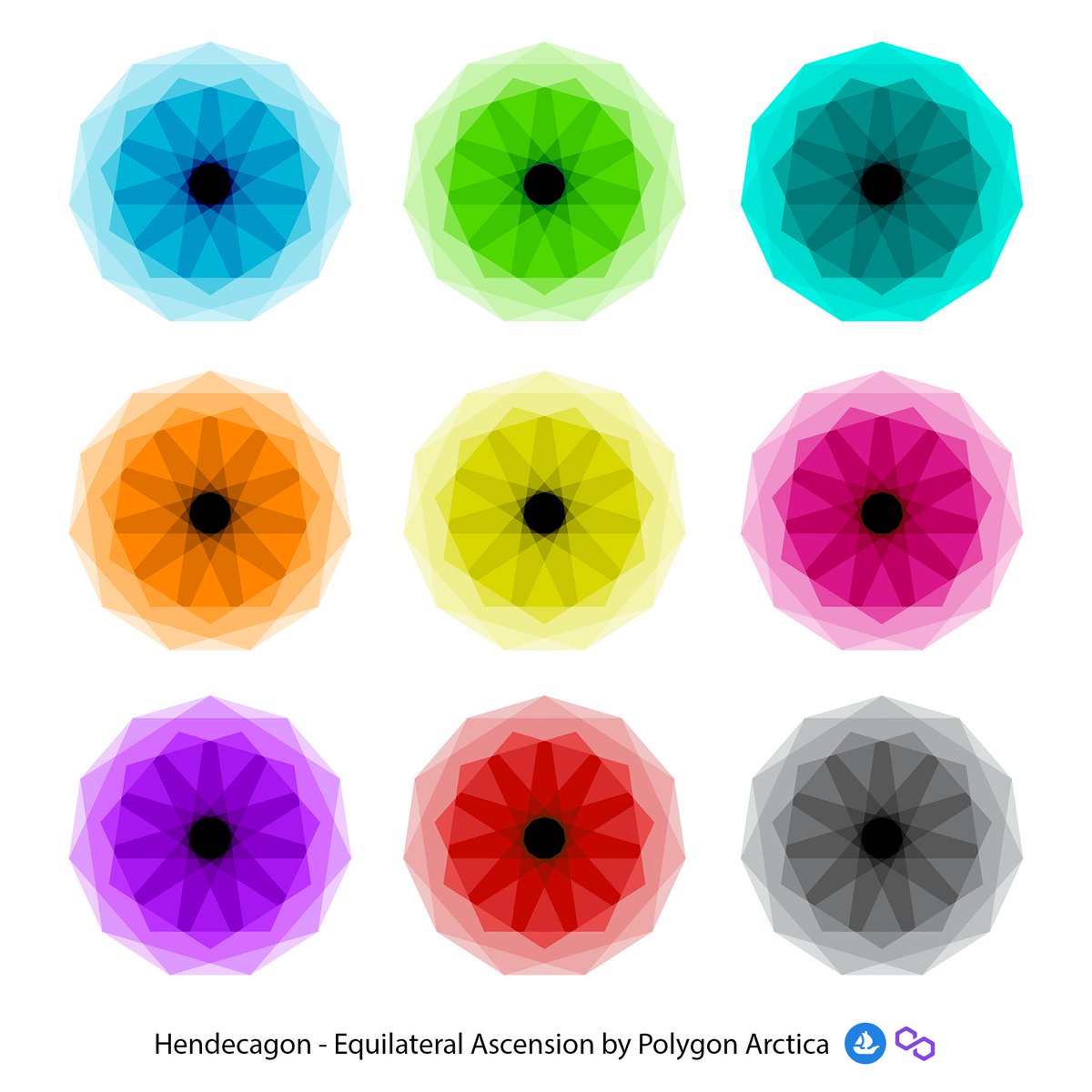 Done! Hendecagon is out.
11 sided Polygon of the collection, Equilateral ascension.
#NFTCommunity #PolygonArctica #NFT