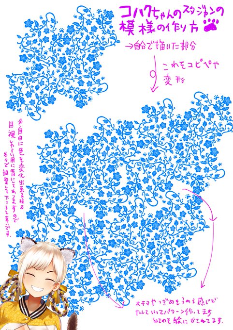 寅ヶ口コハクちゃんのFAや応援に使えるスタジャンの模様にお使い頂ける模様のパターンを公開しますので、FA以外にも応援頂けるときにご自由にお使いいただければと思います🐯#がお生
■以下の自分のブログのクラウドに置いておきますのでご自由にお使いください(png透過画像)
https://t.co/r7yYmorauR 