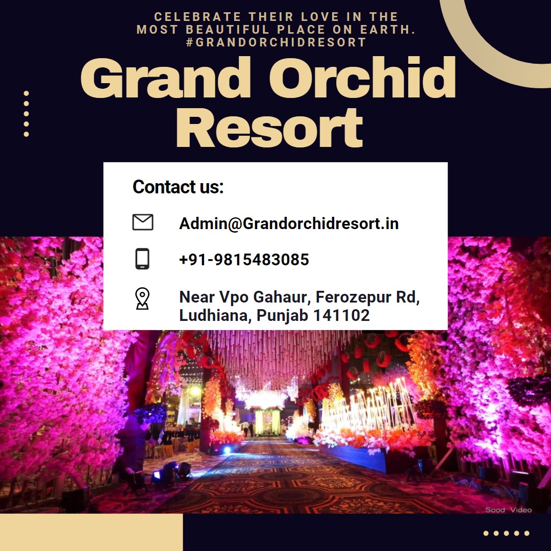 GrandOrchidldh's tweet photo. 🔥Grand Orchid Resort is a 5-star wedding destination located in Ferozepur Road, Ludhiana. We’ll coordinate every aspect of your big day, from engagement parties to elegant receptions, etc.
#Weddingvenue #Eventvenue #Grandorchidresort #marriagevenue #bestweddingvenue #ludhiana https://t.co/xeqc9ViFik