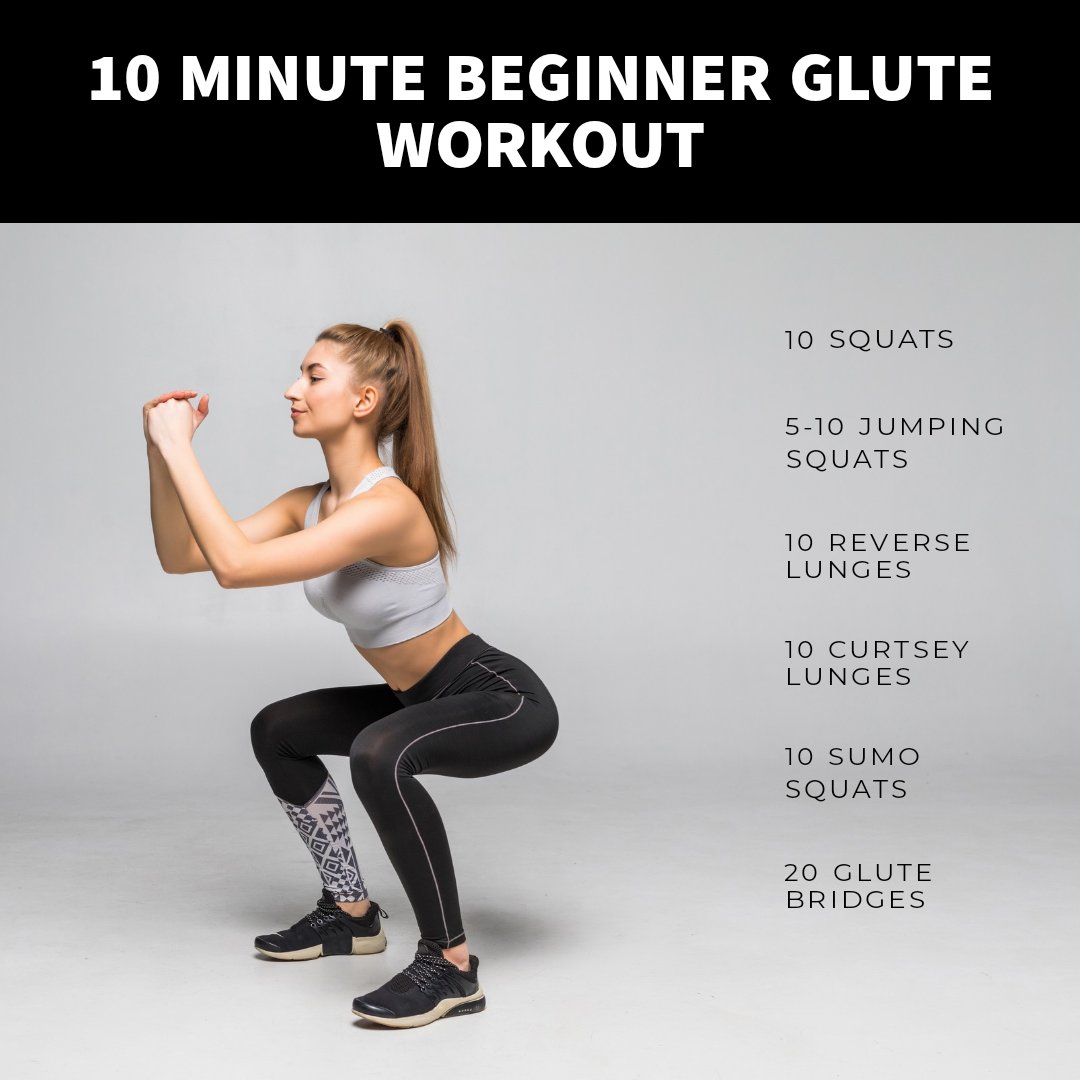 Perfect Workout Pumps on X 10 Minute Beginner Glute Workout. 10 squats 5 10 jumping squats 10 reverse lunges 10 curtsey lunges 10 sumo squats 20 glute bridges gym fitness FitnessMotivation https t ...