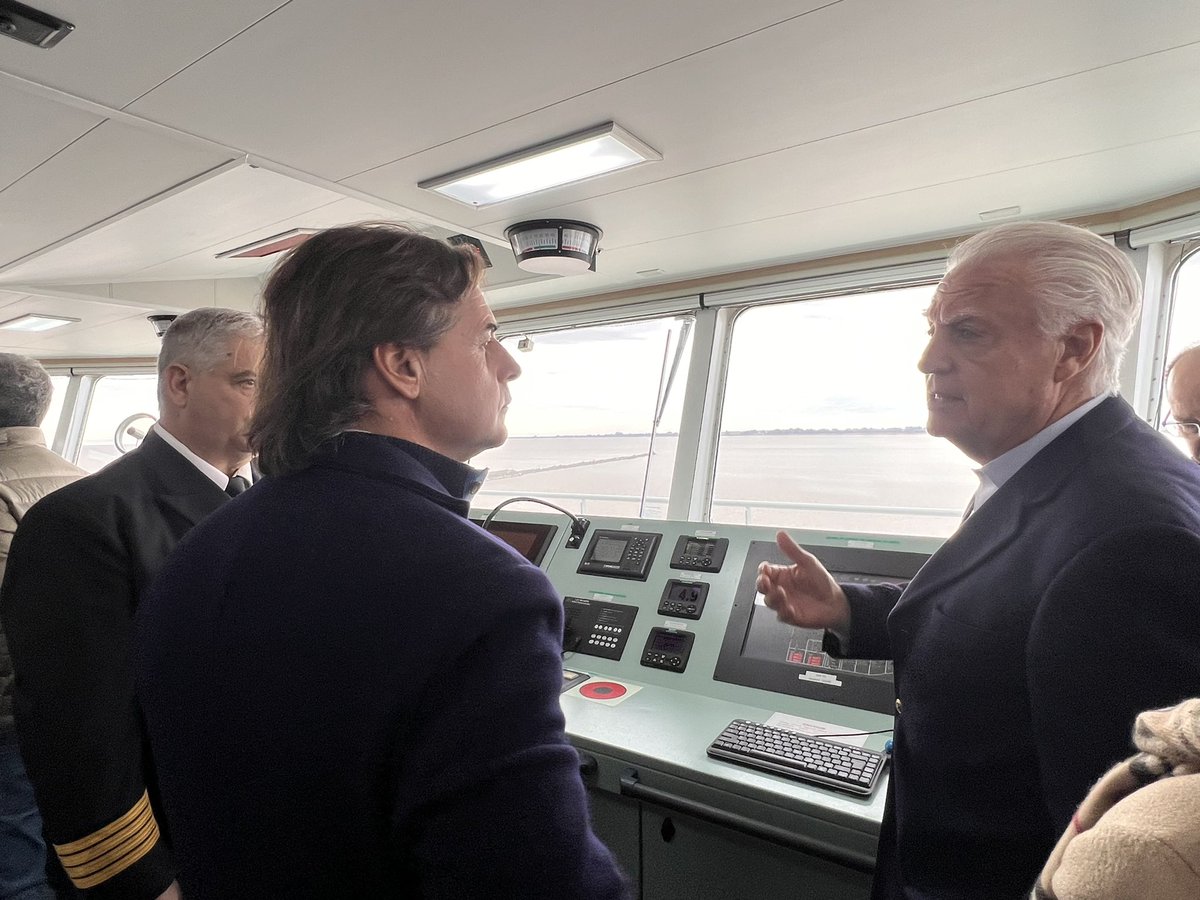 LuisLacallePou's tweet photo. Participamos en el bautismo del Buque Expreso del Plata y apertura de la Compañía Fluvial de Navegación Línea del Plata, en Juan Lacaze departamento de Colonia. https://t.co/85GhRPIWHI