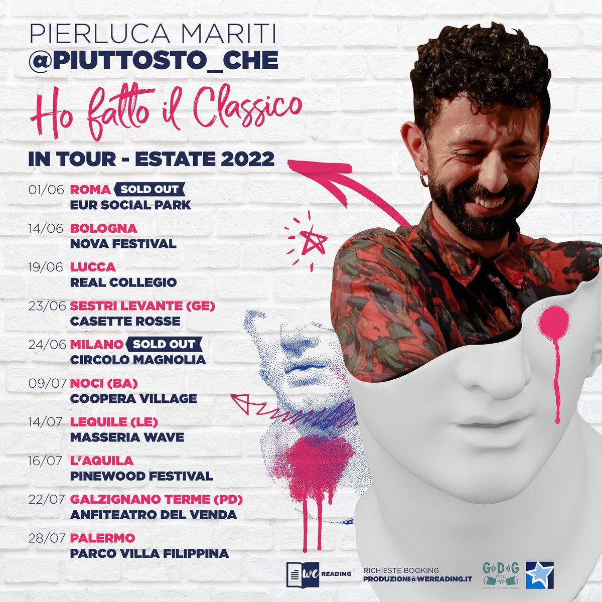 Quest'estate ci trovate in tour. Su e giù per la Penisola ⛱⛰🇮🇹

Ho Fatto il Classico Tour - Pierluca Mariti @pierlucam - prenotazioni 👉🏻 wereading.it