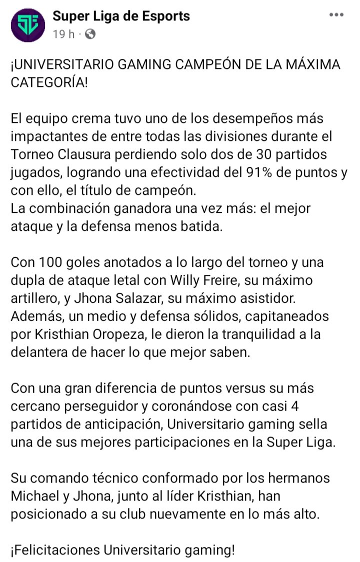 jamendozas88's tweet photo. ¡Nuevo logro de @UniversitarioGG!
#YdaleU
#Ugaming https://t.co/7N6jtwSgZt