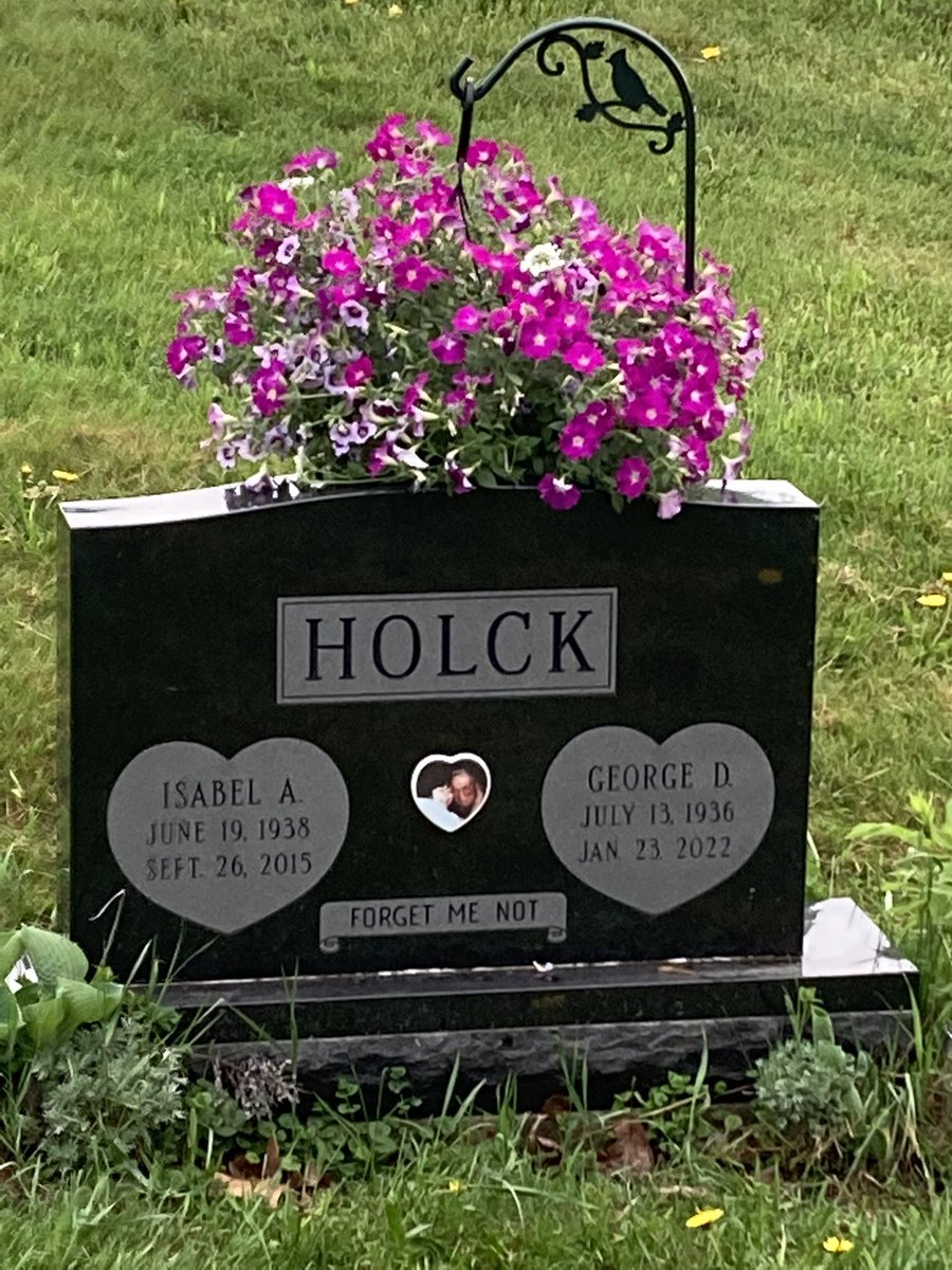 I put some flowers on mom and dad‘s stone for the weekend