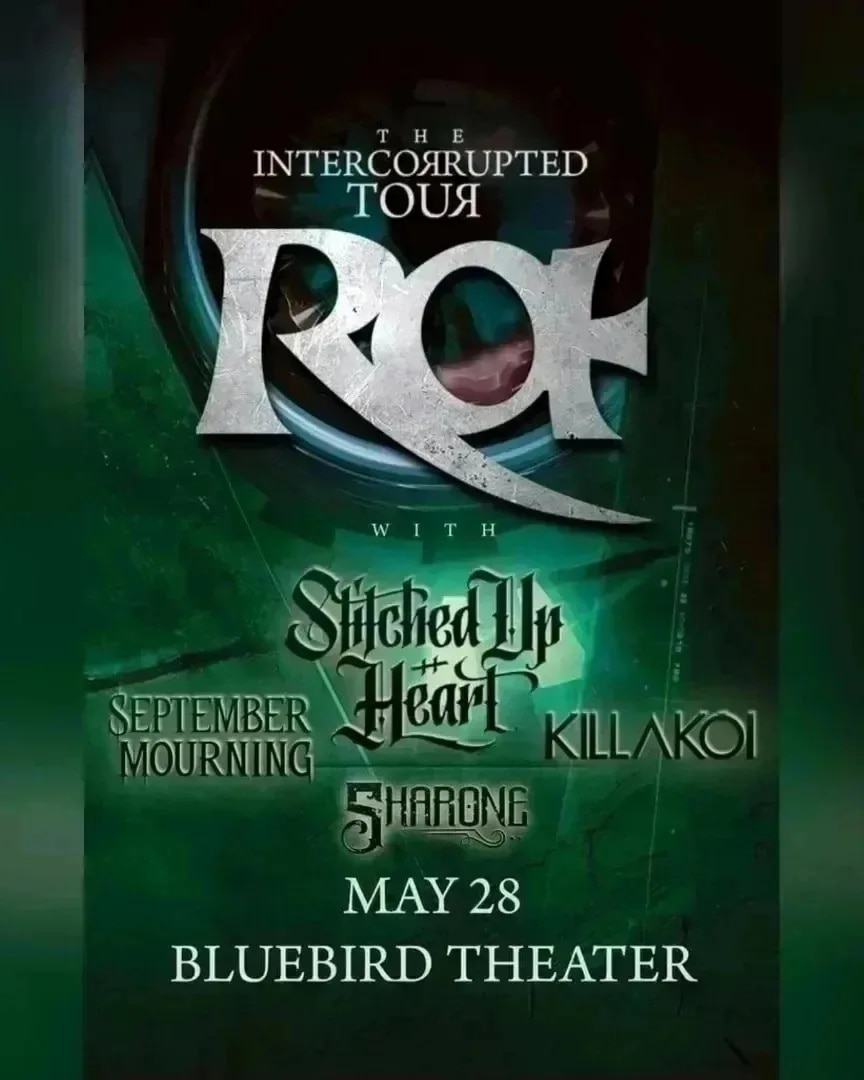 Sharone (@sharone_music) on Twitter photo We're playing at <a href="/bluebirddenver/">Bluebird Theater</a> tonight with <a href="/RaBand/">Ra</a>, <a href="/stitchedupheart/">πΎπππππππ ππ πππππ</a>, <a href="/SeptmbrMourning/">September Mourning: Hell Like Me Out NOW!</a>, and <a href="/Abovesnakesband/">Above Snakes</a>.
Tickets available here: axs.com/events/429043/β¦
It's the one year anniversary of 'Morbid Illusion'!
And, new posters available tonight! π€ We're playing at <a href="/bluebirddenver/">Bluebird Theater</a> tonight with <a href="/RaBand/">Ra</a>, <a href="/stitchedupheart/">πΎπππππππ ππ πππππ</a>, <a href="/SeptmbrMourning/">September Mourning: Hell Like Me Out NOW!</a>, and <a href="/Abovesnakesband/">Above Snakes</a>.
Tickets available here: axs.com/events/429043/β¦
It's the one year anniversary of 'Morbid Illusion'!
And, new posters available tonight! π€