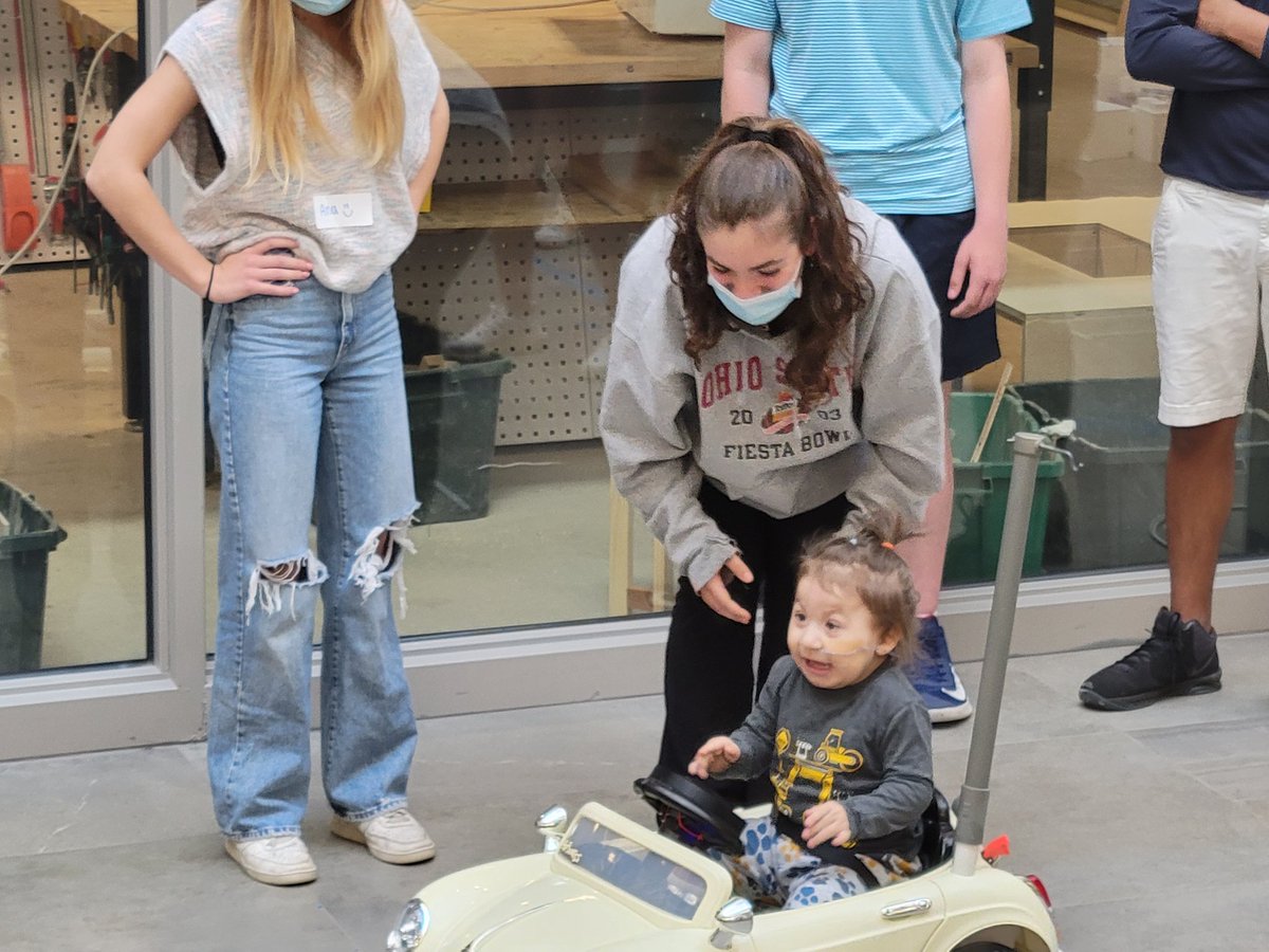 NTAppliedArts1's tweet photo. #SaturdayDay: Intro to #Engineering students working with the Shirley Ryan AbilityLab, Illinois Spina Bifida Assocation, Walther Family and @NTEdFoundation to deliver custom vehicles to toddlers with Spina Bifida. Custom fittings and controls. https://t.co/QmTCeDb3nv