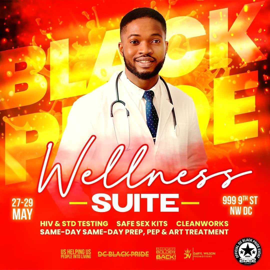 If you’re in DC for #DCBlackPride, come check us out at the Wellness Suite for any of your healthcare and screening needs!! Open all weekend,24 hours a day!! 

999 9th St NW 
Room 812
Washington DC 
 #HIVTesting #STITesting #SafeSexKits #CleanWorks #PrEP #PEP #ARTTreatment