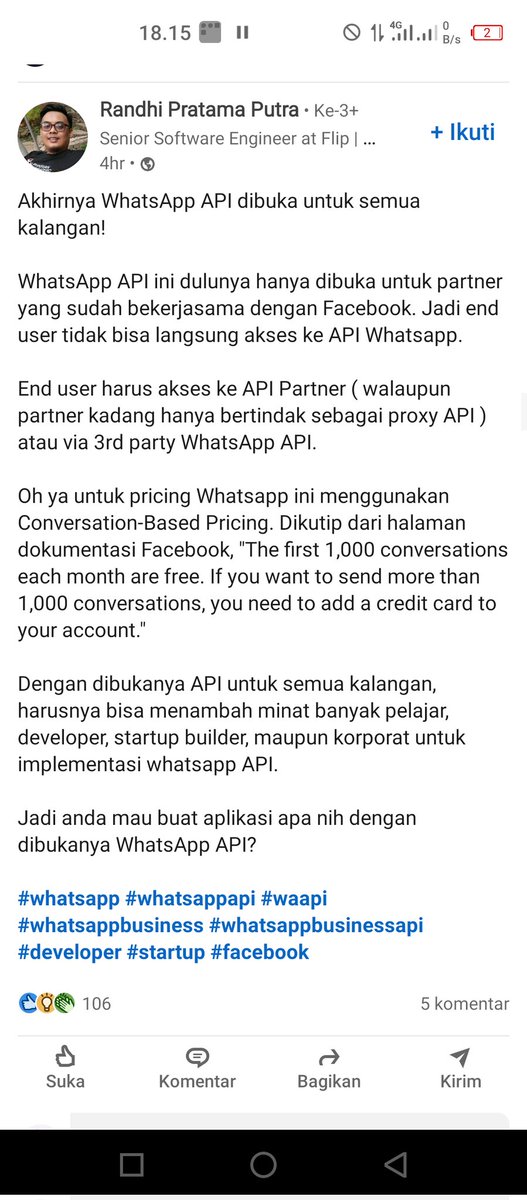 wafikulin's tweet photo. Biasanya pake thrid party, atau web whatsapp😅 https://t.co/ZJy4TRrsek