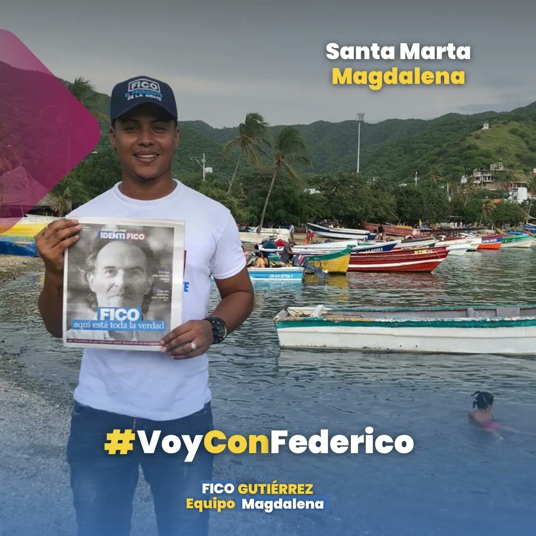 SantaMartaFico's tweet photo. Ser parte de la FICOMAN��A es decir con total seguridad y convicción: ¡VOY CON FEDERICO! 💛💙♥️ 

¡Se parte de esta gran transformación! ¡Sube tu foto con el #VoyConFederico y súmate a la FICOMANÍA! 🇨🇴🇨🇴

#VoyConFederico 
#FicoPresidente 
#SantaMartaConFico
#LaCasaDeLaGente https://t.co/47xa7cL6Qn