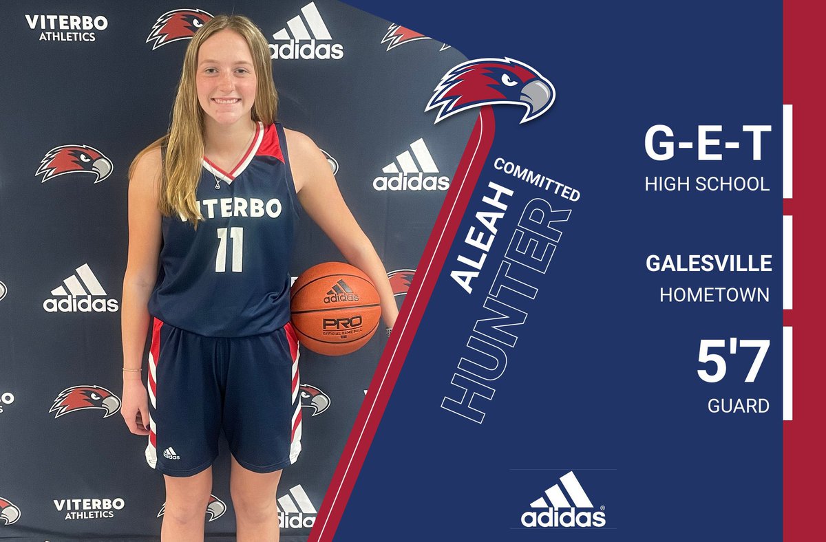 Viterbo Women’s Basketball (@viterbowbb) on Twitter photo Next we’d like to welcome Aleah Hunter to the Flock. Aleah, 5’7 guard from Galesville WI, joins us after a success career at G-E-T High School. Aleah will be majoring in Nursing at Viterbo. Welcome <a href="/hunter_aleah/">Aleah Hunter</a> !! #GoVHawks #WelcomeToTheFamily #WBBClassof2022 Next we’d like to welcome Aleah Hunter to the Flock. Aleah, 5’7 guard from Galesville WI, joins us after a success career at G-E-T High School. Aleah will be majoring in Nursing at Viterbo. Welcome <a href="/hunter_aleah/">Aleah Hunter</a> !! #GoVHawks #WelcomeToTheFamily #WBBClassof2022