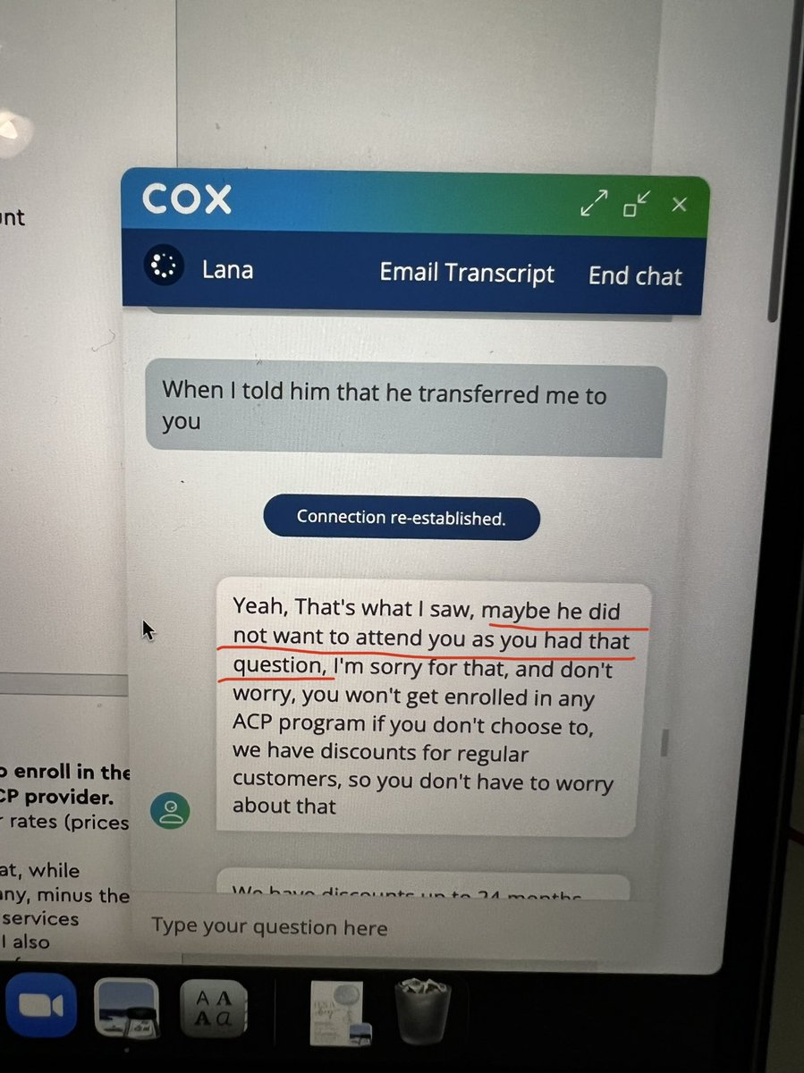 tanjatan_'s tweet photo. @CoxComm has quite possibly the worst customer service I’ve ever encountered in my life. Transferred because the first agent did not want to attend to me because I had a question, last agent disconnected my chat after giving ME attitude bc she didn’t understand https://t.co/b8hxWK9RO9
