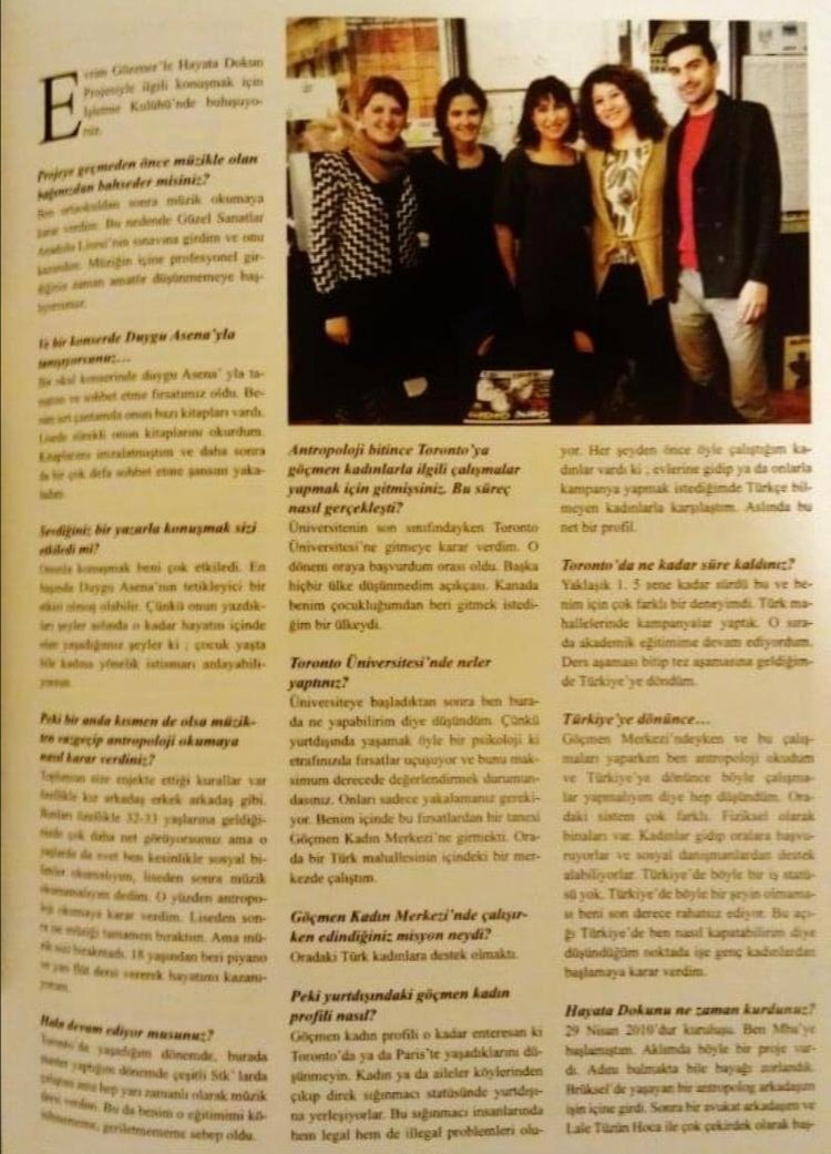 Hayata Dokun, İstanbul Üniv. İşletme Fakültesi Genç Girişim Dergisi 20.Yıl, 30. Özel Sayısında..