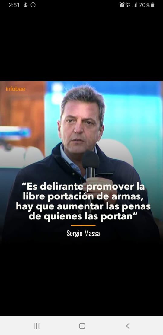 Así la delincuencia te puede masacrar y vos no defenderte. Me repugnan estas propuestas y sus promotores. La portación de armas debe ser reglada pero de acceso libre.-