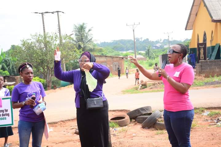 Public enlightenment on the properd way of wearing, using and disposing sanitary pads in Agoro and Okun-Owa communities. <a href="/G4G_Africa/">Girls For Girls Africa Mental Health Foundation</a> <a href="/DeafInitiatives/">Deaf Girl-Child Initiatives</a> <a href="/boy_empowerment/">BOY/GIRL CHILD EMPOWERMENT.</a> @GirlsUganda