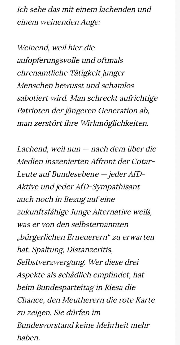 Mein Statement zur heutigen #JA-Aberkennung durch die #AfD-Niedersachsen, @konfliktmag.