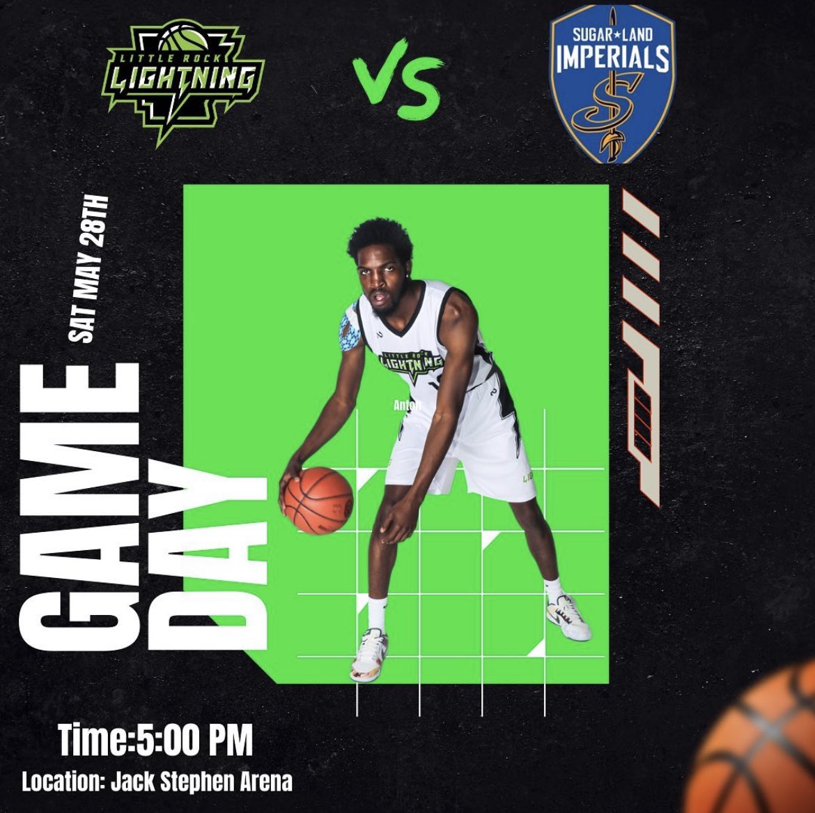 LittleRockLight's tweet photo. It’s game day🏀💯 come out to #PacktheJack tip-off at 5 pm⚡️ Go #LRLightning https://t.co/jenWuruXn1
