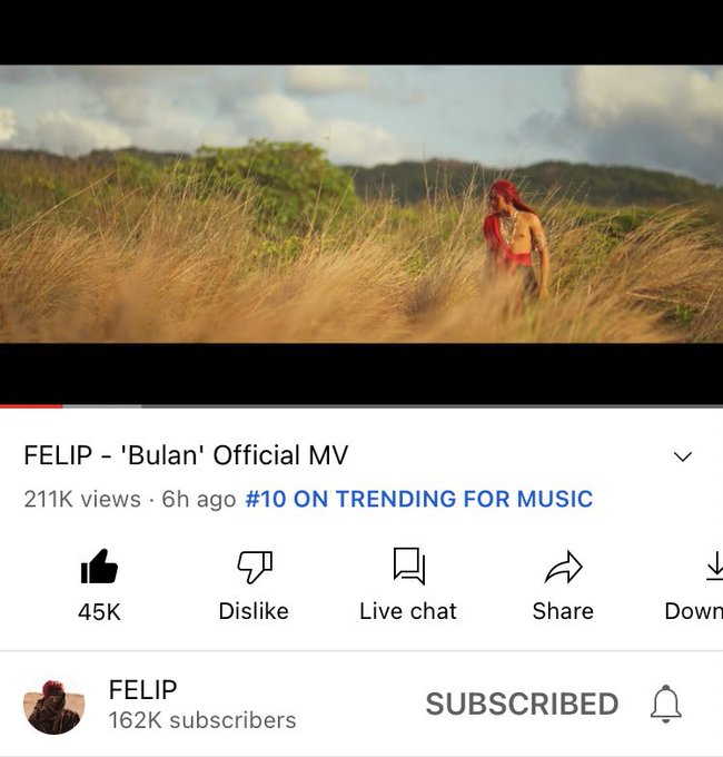 SB19CG's tweet photo. Keep streaming and listening to this song, guys.
Bulan is #10 #TrendingForMusic 
DO NOT make a playlist yet on YT. Search it in Google after watching 2 fillers.  (photo not mine ctto)

FELIP AkoAngBulan
@felipsuperior #FELIP
#FELIP_Bulan
#FELIPBulanMVOutNow https://t.co/REldq6mkA0
