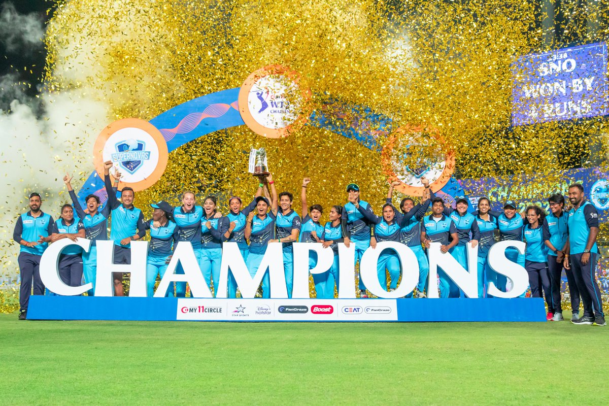 🏆2018
🏆2019
🏆2022

#Supernovas : Champions of #My11CircleWT20C 🏅

#WomensT20Challenge #CricketTwitter #HarmanpreetKaur #WomensIPL