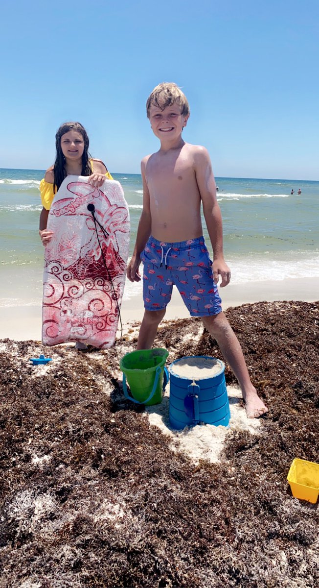 Let’s build a sandcastle in the middle of the seaweed😂 water is beautiful!! <a href="/spann/">James Spann</a>