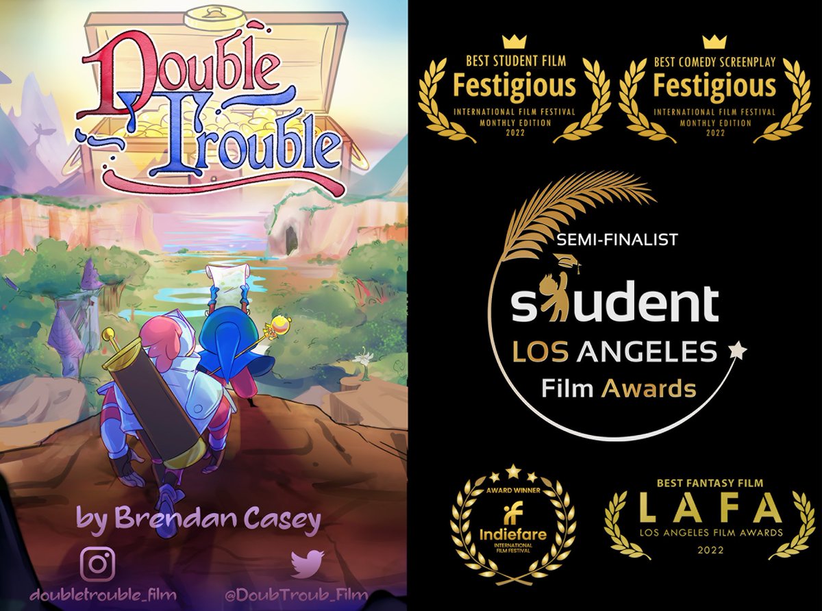 Double Trouble placed as a Semi-Finalist for best Student Animation at <a href="/CinemaAwards/">Cinematography AWARDS</a> Student LA Film Awards!