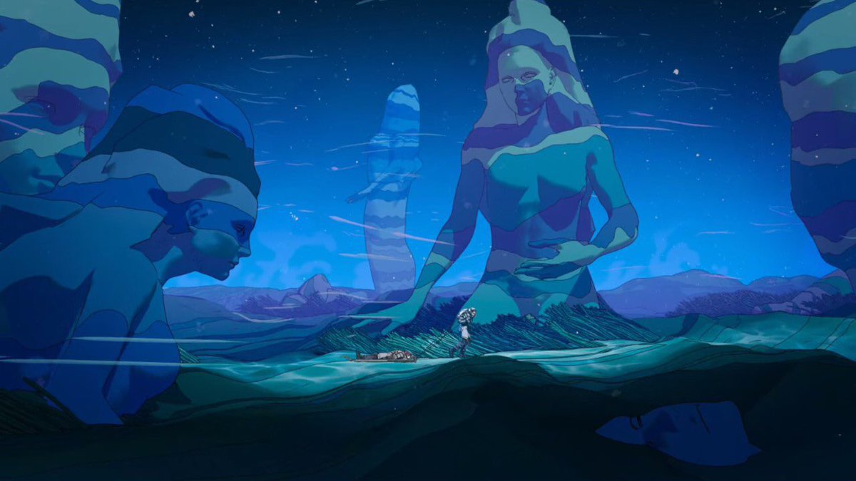 JonZarlengz's tweet photo. I forgot that I give episodes of #LoveDeathAndRobots ratings, so…

#ThreeRobotsExitStrategy: 2.5/5
#BadTravelling: 5/5 

I’m now watching #TheVeryPulseOfTheMachine and I’m not sure how to feel about this one. 

It is trippy and actually thought-provoking. Drugs are fun? 😂 3.5/5 https://t.co/SZ6nnGQWqF