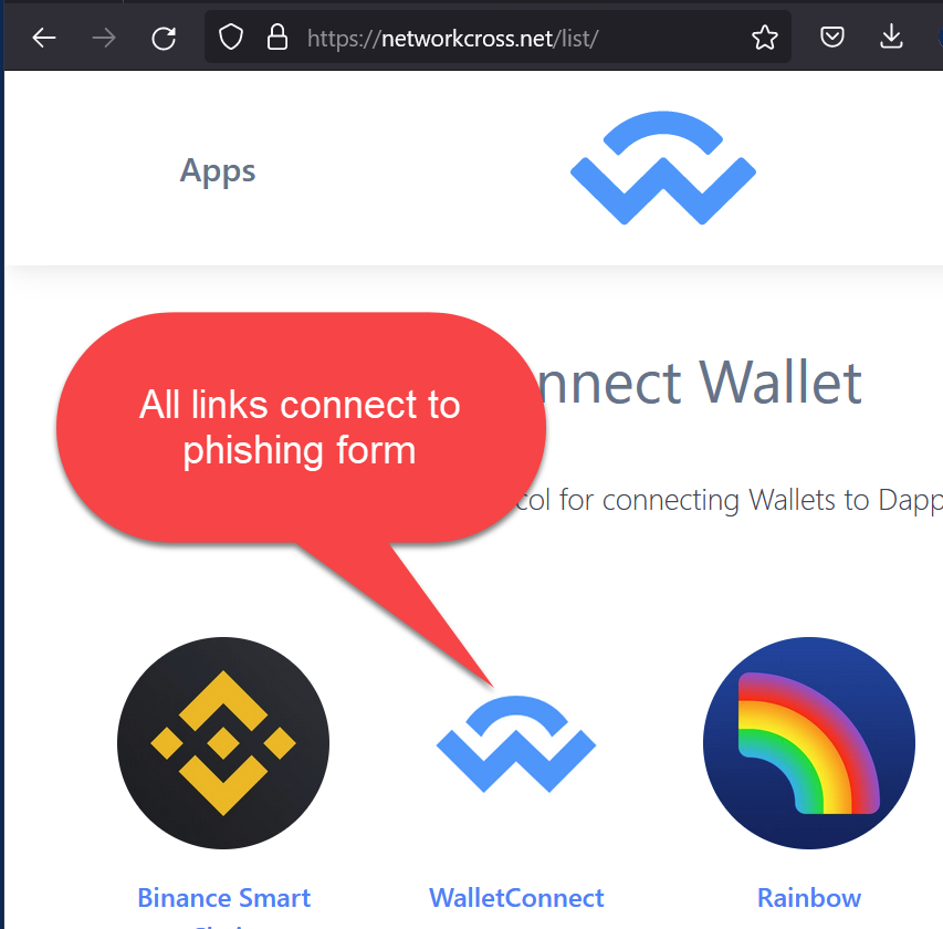 knowcryptoshow's tweet image. Crime Alert! Criminals are duping consumers into entering their private crypto keys. This time, it's networkcross(.)net, domain leased through
 @enom and hosted on @hostwinds with IP  192(.)236(.)232(.)45. Whoever enters their keys into this site experiences immediate loss @avast