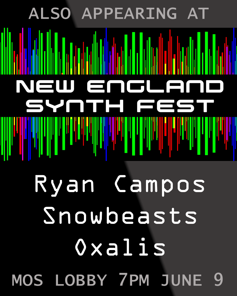 NESynthFest's tweet photo. Also appearing at New England Synth Fest... live modular music on the Museum Lobby Stage (before and after the Planetarium shows) featuring Ryan Campos, Snowbeasts, and Oxalis. The music starts at 7pm on June 9th @museumofscience https://t.co/3TyZmlZBVa