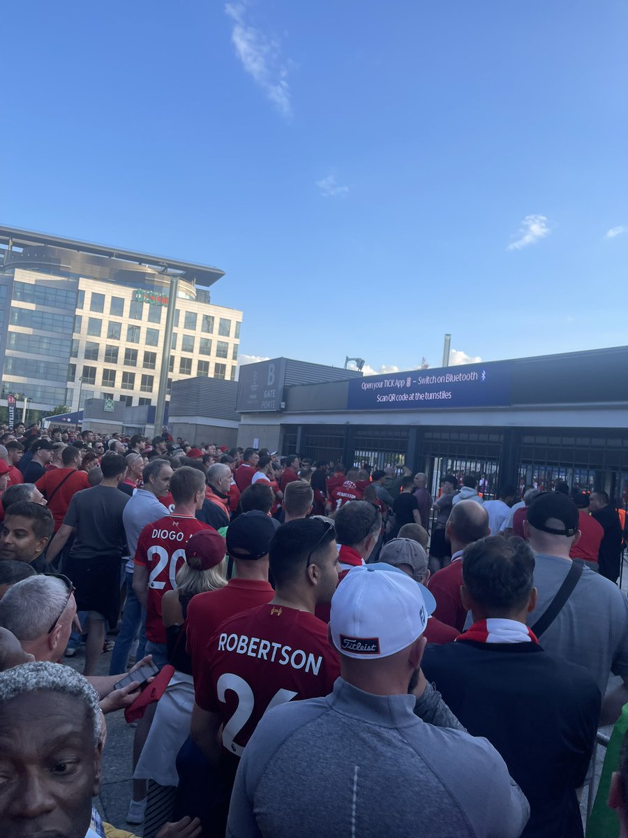 Closed gate for no reason. No explanation from stewards. Can’t get in at any other gates. 

European cup final, with tickets costing up to £550.