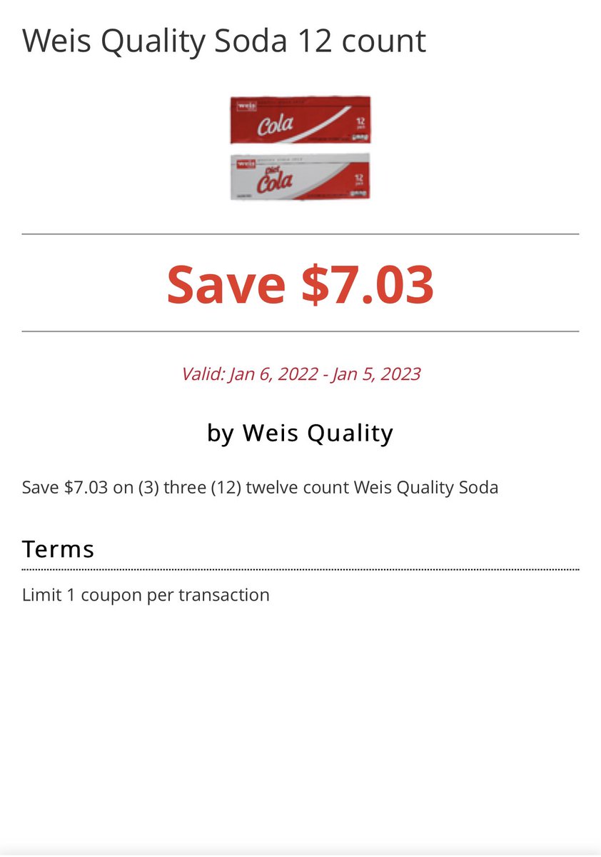 RandyBegel's tweet photo. @WeisMarkets I would like to know the official policy regarding this coupon, because sometimes it works, sometimes it doesn’t, and I get a different answer why from store managers every time. The coupon only has one stated restriction, so what is the deal here? https://t.co/DtqW3vrJNX