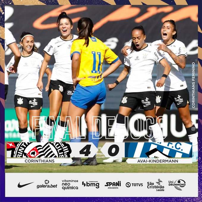 Corinthians goleia o Avaí Kindermann pelo Brasileirão Feminino