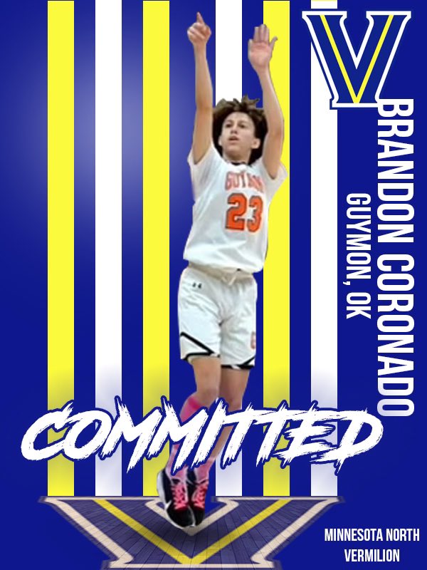 Bra23ndon's tweet photo. Excited to announce that i have committed to @VermilionMBB 💙💛 @CoachDanTharp @IAM3Basketball @shotblock41 @GuymonAthletics https://t.co/seKWVv28gV