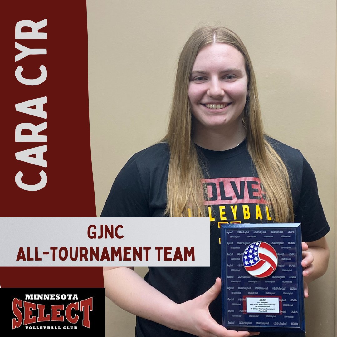 MNSelect's tweet photo. Cara Cyr was selected to the All-Tournament Team this April at the 2022 Girls 18s Junior National Championship in Phoenix.

Congratulations Cara! https://t.co/vKsUM8XhdG