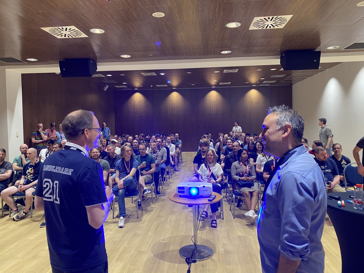 danbjson's tweet photo. One minute before the battle begin: Battle of Pull Requests - Do or Don’t. Only at #opkoko (together with @DanielDeogun and Mats Persson) https://t.co/OcAGxuLuv5