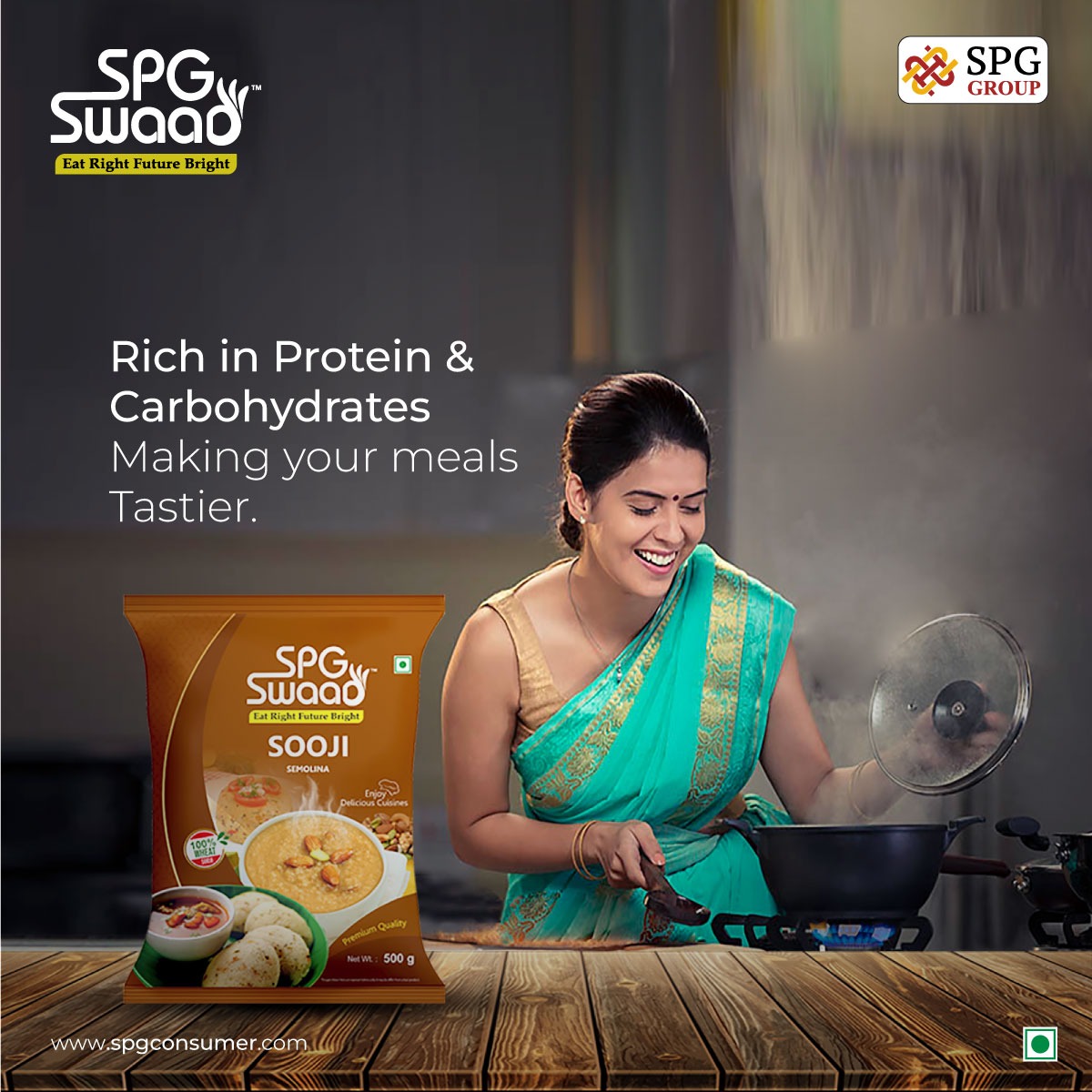 SpgConsumer's tweet photo. Make a delicious and healthy breakfast with SPG Swaad Sooji. It has a rich flavor and aroma and provides essential nutrients to our body.
#sooji #cereals #spg #spggroup #spgswaad #spgagro #spglife #spgconsumerproducts #healthylife #healthymeal #FMCG #fmcgproducts #fmcggroup https://t.co/v6TOpWWkgv