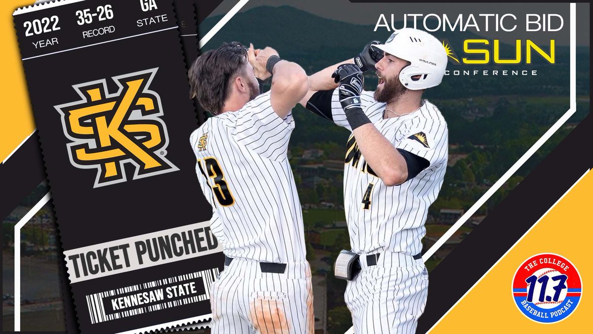 11point7's tweet photo. ASUN TOURNAMENT CHAMPIONS! 🏆

Kennesaw State has punched their ticket to the NCAA Regionals! 🎟

@KSUOwlsBaseball | @ASUNSports https://t.co/ROQlSH4uDp