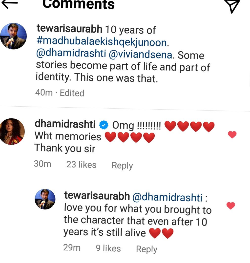 10 years still ST adores #Drashtidhami so much .Its big thing when Producer praises you for work you have done 10 years ago and really dd gave life to Madhubala character.
RISHBALA HITS 10 YEARS