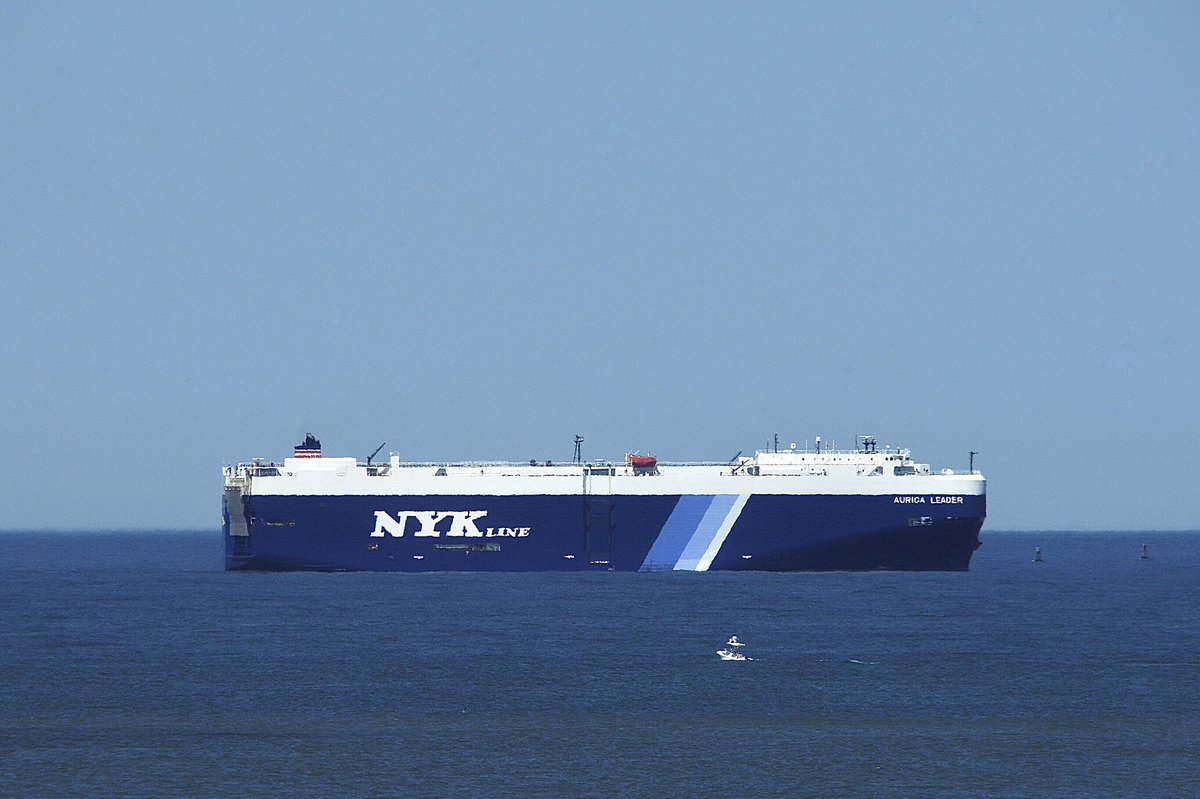 johnmorgan726's tweet image. The AURIGA LEADER, IMO:9402718 en route to Jacksonville, Florida, flying the flag of Japan 🇯🇵. #NYKLine #VehiclesCarrier #AurigaLeader #ShipsInPics