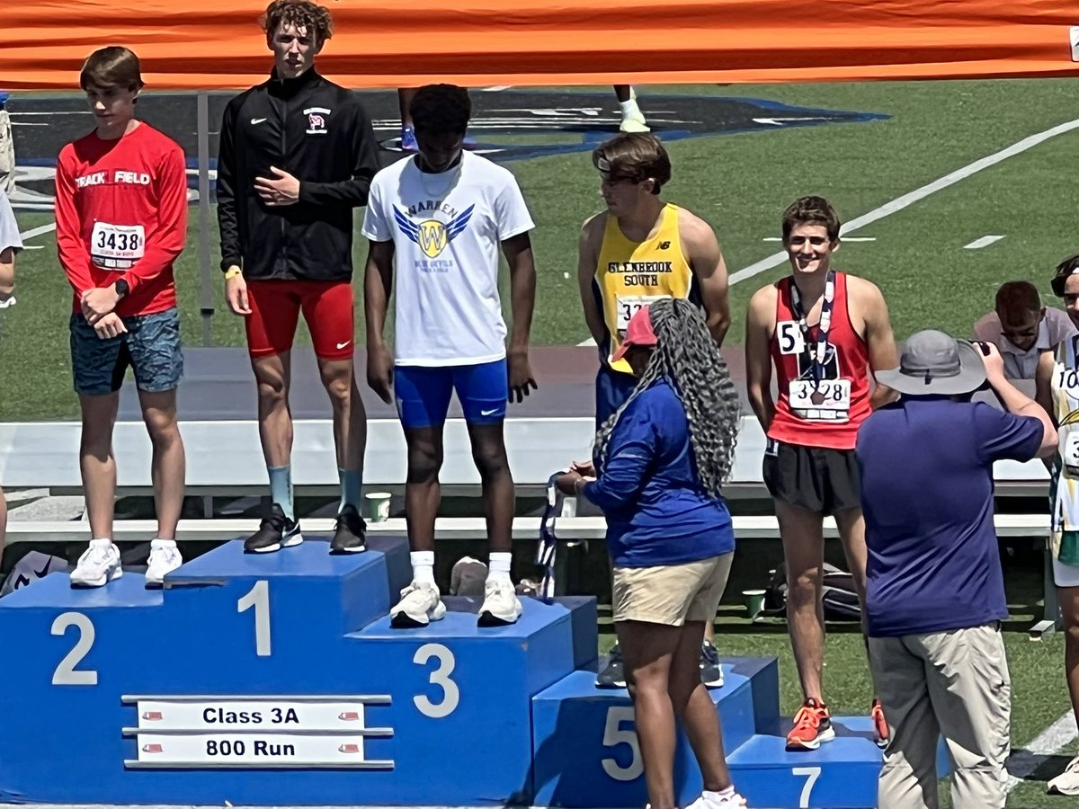 DeerfieldTFnXC's tweet photo. Evan Morris is ALL-STATE (7th) in 3A 800m with a 1:56.08! Evan finishes his career as 7th ALL-TIME at Deerfield in the 800m! Way to go! @DHS__Athletics @CoachScottDFDC @ILXCTF @MileSplitIL @DHS_Anderson #AllState #Podium #BetterTogether https://t.co/dnrqkWppt0