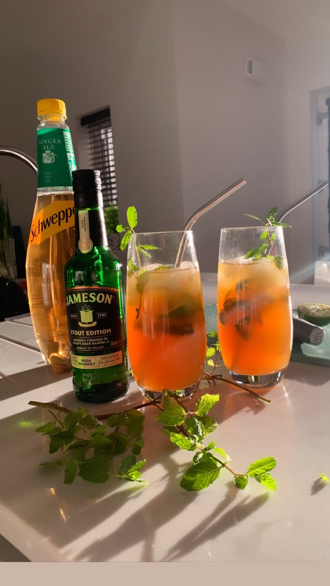 Saturday for experimenting with agua de panela #panela #Jameson #JamesonStoutEdition and #Schweppes #GingerAle #Cocktails #JamesonWhiskey #Colombia #Ireland