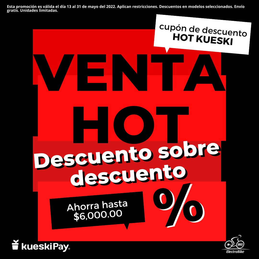 ELECTROBIKE_mx's tweet photo. ¡Descuento sobre descuento!¿Qué esperas? Te estamos dando todas las oportunidades para que no te quedes sin tu #ElectroBike https://t.co/GTVepnT4hk