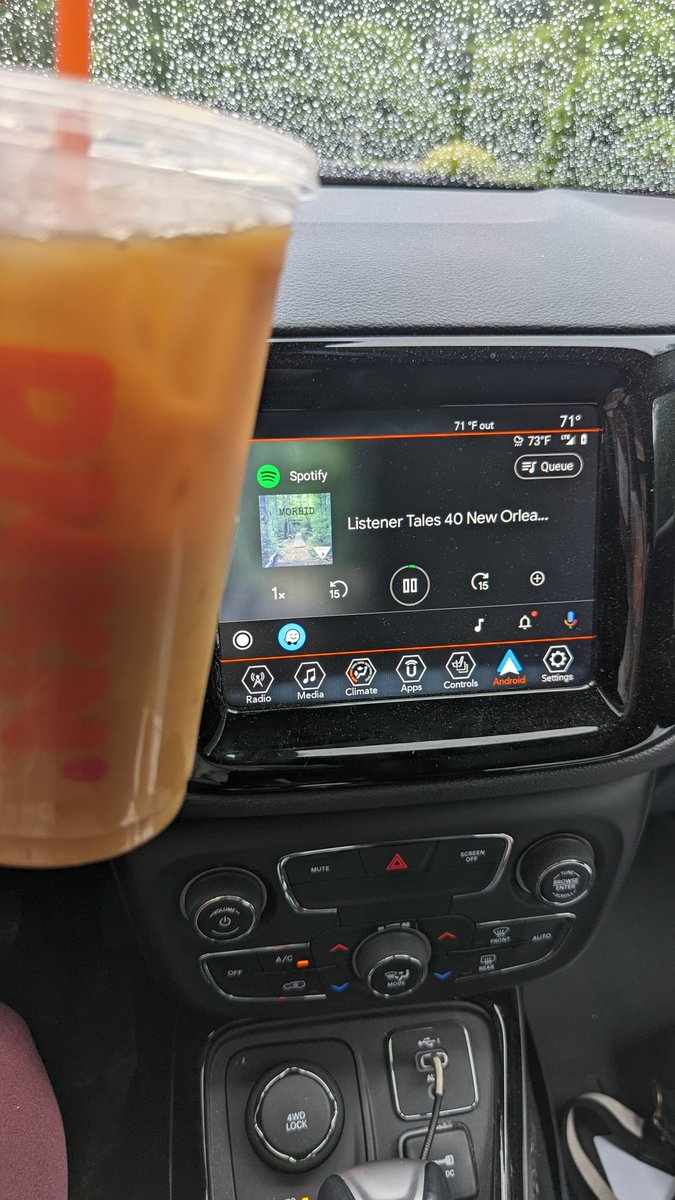 Jamisooon's tweet photo. The most New England... listening to @AMorbidPodcast while drinking @dunkindonuts and waiting for my bunny to be done with their spa day 🤣 https://t.co/5iDDZVribI