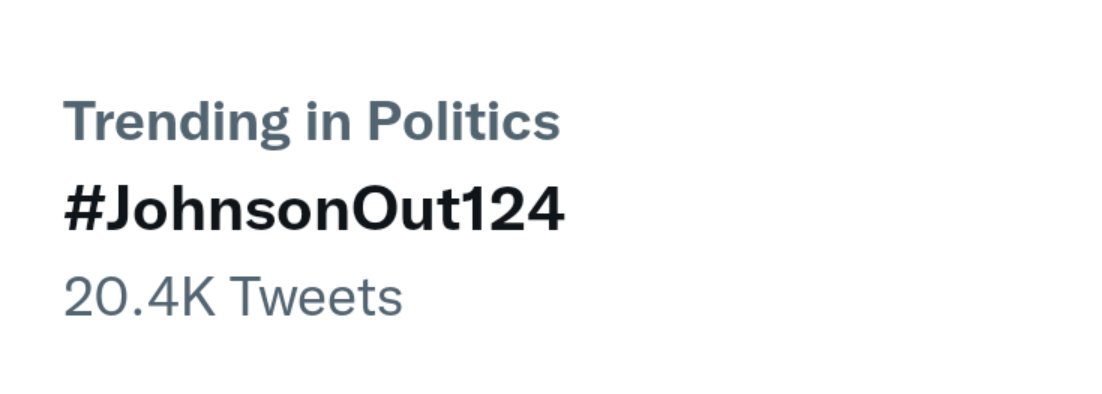 It's always nice to see hashtags like this trending
#JohnsonOut124