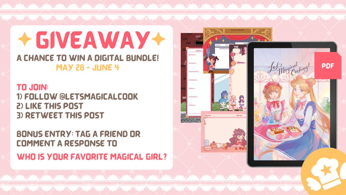 🍰 Let's Magical Giveaway~! 🍰

From today May 28th until June 4th, we'll be hosting a digital giveaway! Follow our instructions below for your chance to enter!