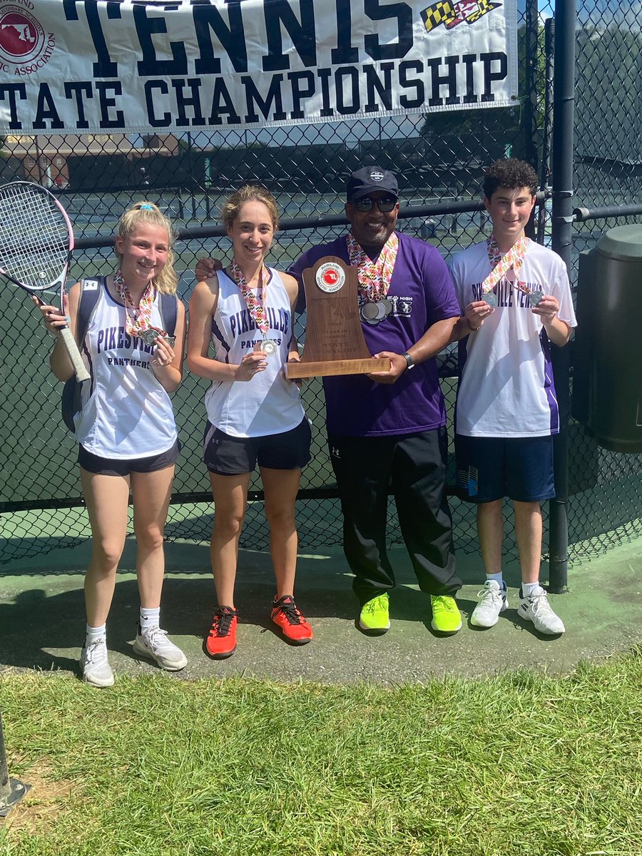 PikesvilleA's tweet photo. Congratulations Pikesville Tennis on finishing 2nd as a team in the 1A State Tournament. Elizabeth took 3rd in girls singles and Natasha and Max took 2nd in mixed doubles. 💜🎾 https://t.co/BMifbRmTgk