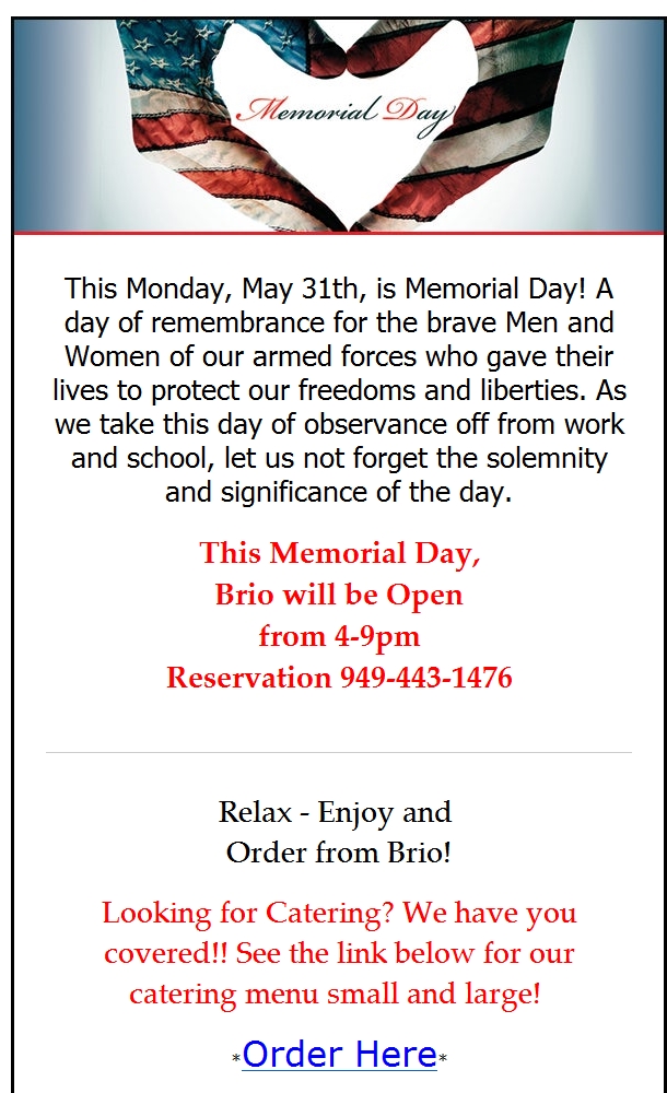Memorial Day Weekend Specials - bit.ly/3wS7Hiu