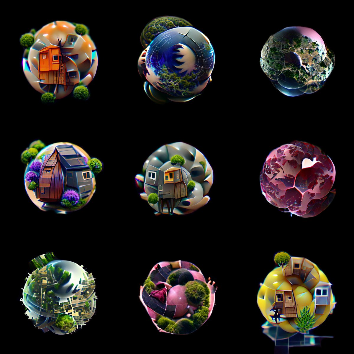 Re-listed my series "Tiny Planets" on <a href="/opensea/">OpenSea</a>.

Starting @ 0.005 $ETH
opensea.io/collection/gan…

Each #NFT contains unlockable IPFS link to the transparent version.

Thank you for spreading the word 💙🔥

#OpenSeaNFT #cute #nftart #NFTCollection